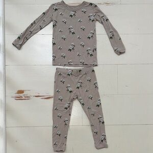 Kyte BABY Taupe Floral Long Sleeve Pajama Set